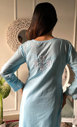 Load image into Gallery viewer, Women's Lucknowi Handcrafted Cotton Chikankari Kurti - HONC0330772