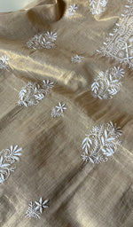 将图像加载到图库查看器中, Women's Lakhnavi Handcrafted Tissue Chanderi Chikankari Kurta Dupatta Set - HONC0271953