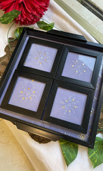 Load image into Gallery viewer, Chikankari Tray with Four Coasters - HONC0310954