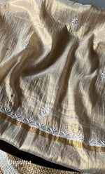 Load image into Gallery viewer, Women's Lakhnavi Handcrafted Tissue Chanderi Unstitched Kurta And Dupatta Set - HONC0278196