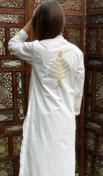 将图像加载到图库查看器中, Women's Lucknowi Handcrafted Cotton Chikankari Kurti - HONC0274386