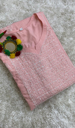 Load image into Gallery viewer, Sufiyani Women's Lucknowi Handcrafted Mul Cotton Chikankari Kurti - HONC0161329