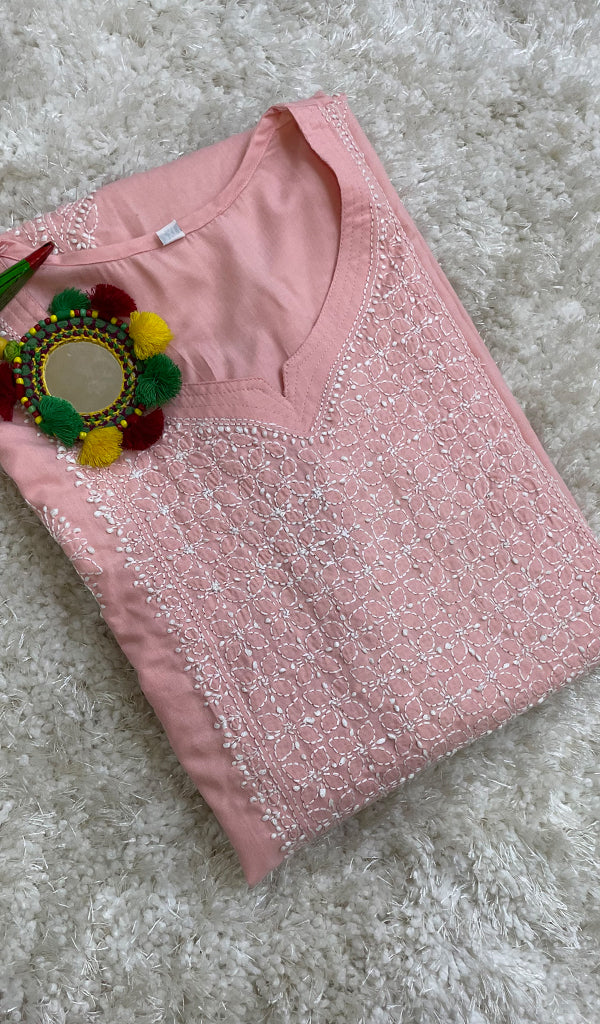 Sufiyani Women's Lucknowi Handcrafted Mul Cotton Chikankari Kurti - HONC0161329