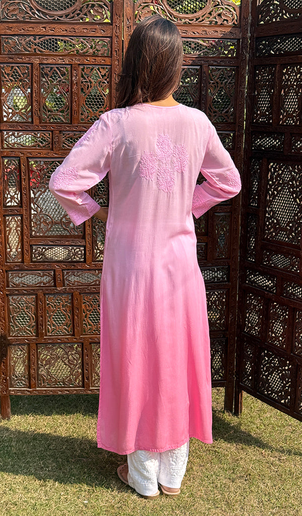 Women's Lucknowi Handcrafted Modal Cotton Chikankari Kurti - HONC0225854