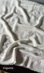 Load image into Gallery viewer, Women's Lakhnavi Handcrafted Pure Silk Georgette Chikankari Kurta And Dupatta Set- HONC0241825