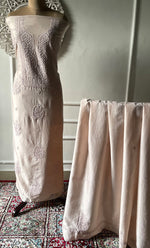 将图像加载到图库查看器中, Women's Lucknowi Handcrafted Chanderi Silk Chikankari Full Suit Material - HONC0322709