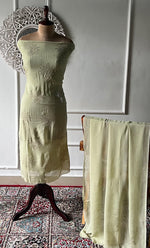 Load image into Gallery viewer, Women's Lucknowi Handcrafted Viscose Georgette Unstitched Chikankari Suit Material - HONC0336838