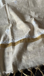 Load image into Gallery viewer, Women's Lucknowi Handcrafted Tissue Chanderi Chikankari Kurta And Dupatta Set - HONC0242482