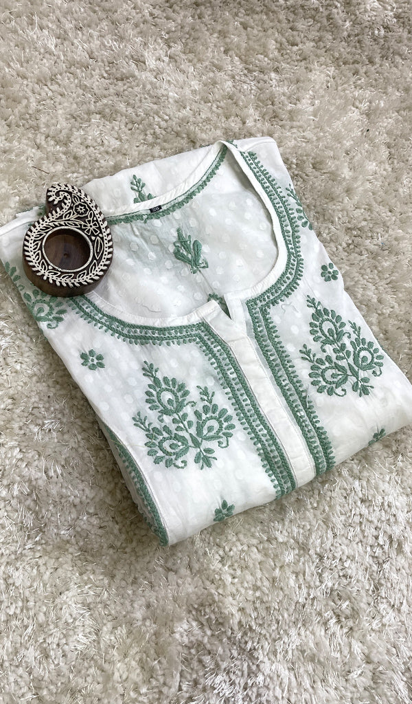 Gulshan Women's Lucknowi Handcrafted Cotton Chikankari Kurti - HONC0159622