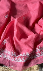 Load image into Gallery viewer, Women's Lucknowi Handcrafted Kota Cotton Chikankari Unstitched  Kurta And Dupatta Set - HONC0305970