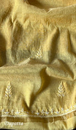 将图像加载到图库查看器中, Women's Lakhnavi Handcrafted Mul Chanderi Chikankari Full Suit Material - HONC0260946