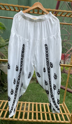 Load image into Gallery viewer, Women's Lucknowi Handcrafted Cotton Chikankari Dhoti - HONC0292312