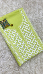 Load image into Gallery viewer, Women's Lakhnavi Handcrafted Cotton Chikankari Unstitched Kurti Fabric -HONC0125710