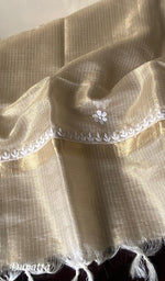 Load image into Gallery viewer, Ainish Women's Lucknowi Handcrafted Kota Chanderi Chikankari Kurta And Dupatta Set - HONC0247341