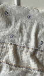 将图像加载到图库查看器中, Tasbiya Women's Lakhnavi Handcrafted Mul Chanderi Unstitched Kurta And Dupatta Set - HONC0282546