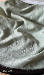 Load image into Gallery viewer, Laiba Women's Lakhnavi Handcrafted Mul Chanderi Semi - Stitched Anarkali And Dupatta Set - HONC0275212