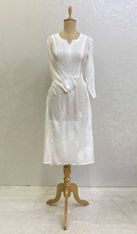 将图像加载到图库查看器中, Women's Lucknowi Handcrafted Muslin Chikankari Kurti - HONC0127162