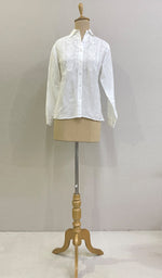 Load image into Gallery viewer, Nadia Women's Lakhnavi Handcrafted Linen Cotton Chikankari Top - HONC0220900