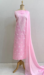 Load image into Gallery viewer, Women's Lucknowi Handcrafted Cotton Chikankari Suit Material- HONC0194473