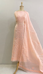 将图像加载到图库查看器中, Women's Lakhnavi Handcrafted Kota Cotton Chikankari Kurta And Dupatta Set - HONC050677