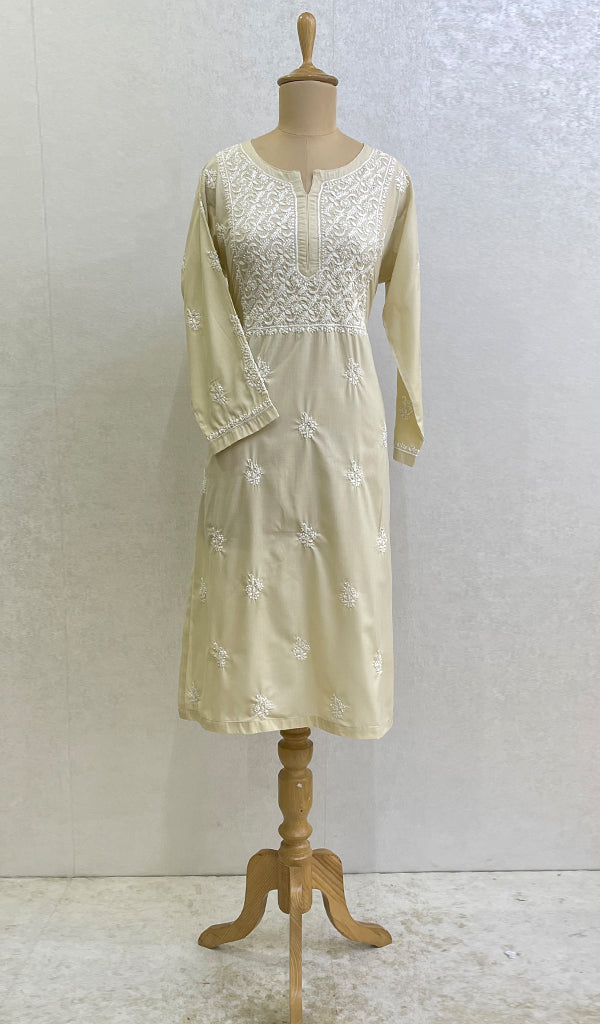 Gulnaaz Women's Lucknowi Handcrafted Mul Cotton Chikankari Kurti - HONC0161269