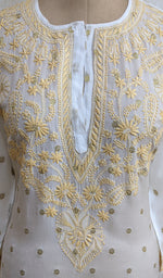 将图像加载到图库查看器中, Women's Lucknowi Handcrafted Pure Chiffon Chikankari Kurti - NC0901