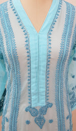 Load image into Gallery viewer, Bareeka Women's Lakhnavi Handcrafted Faux-Georgette Chikankari Anarkali Dress - HONC041796