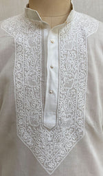 Load image into Gallery viewer, Men's Lucknowi Handcrafted Cotton Chikankari Kurta - NC069924