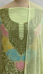 Load image into Gallery viewer, Women's Lucknowi Handcrafted Cotton Chikankari Suit Material- NC074649