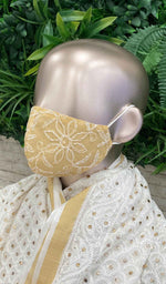 Load image into Gallery viewer, لکھنوی ہاتھ سے تیار شدہ چکنکاری ماسک (5 کا پیک) - NC0M995