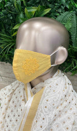Load image into Gallery viewer, Lucknowi Handcrafted Chikankari Mask - NC0M305