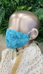 Load image into Gallery viewer, Lucknowi Handcrafted Chikankari Mask - NC0M405