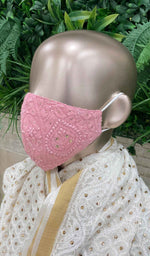 Load image into Gallery viewer, Lucknowi Handcrafted Chikankari Mask - NC0M502