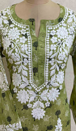 将图像加载到图库查看器中, Maiwish Women's Lakhnavi Handcrafted Printed Cotton Chikankari Kurti - HONC028347