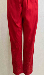Load image into Gallery viewer, Women's Lucknowi Handcrafted Linen Cotton Chikankari Pant - HONC035077