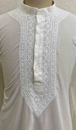 Load image into Gallery viewer, Men's Lucknowi Handcrafted Cotton Chikankari Kurta - HONC021777
