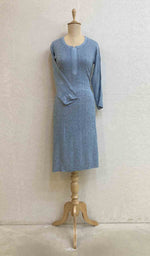 将图像加载到图库查看器中, Women's Lakhnavi Handcrafted Viscose Georgette Chikankari Kurti - HONC026166