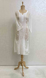 将图像加载到图库查看器中, Women's Lakhnavi Handcrafted Kota Doria Chikankari Kurti - HONC057177