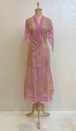 Load image into Gallery viewer, Gul Women's Lakhnavi Handcrafted Organza Chikankari Anarkali Dress- HONC040020