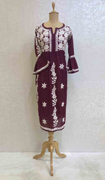 Load image into Gallery viewer, Women's Lucknowi Handcrafted Cotton Chikankari Dress - HONC060141