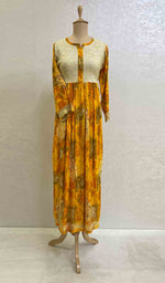 Load image into Gallery viewer, Women's Lucknowi Handcrafted Printed Modal Cotton Chikankari Dress - HONC059653