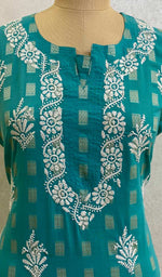 Load image into Gallery viewer, Women's Lakhnavi Handcrafted Cotton Chikankari Top - HONC056111