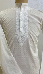 Load image into Gallery viewer, Men's Lucknowi Handcrafted Cotton Chikankari Kurta - HONC072366