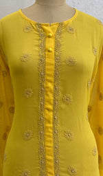 Load image into Gallery viewer, Women's Lakhnavi Handcrafted Fox-Georgette Chikankari Top - HONC067338
