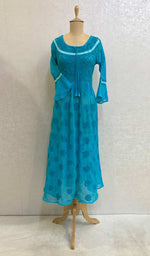 Load image into Gallery viewer, Aidah Women's Lucknowi Handcrafted Faux-Georgette Chikankari Anarkali Dress - NC038904