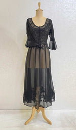 Load image into Gallery viewer, Black Color Georgette Chikankari Anarkali Dress