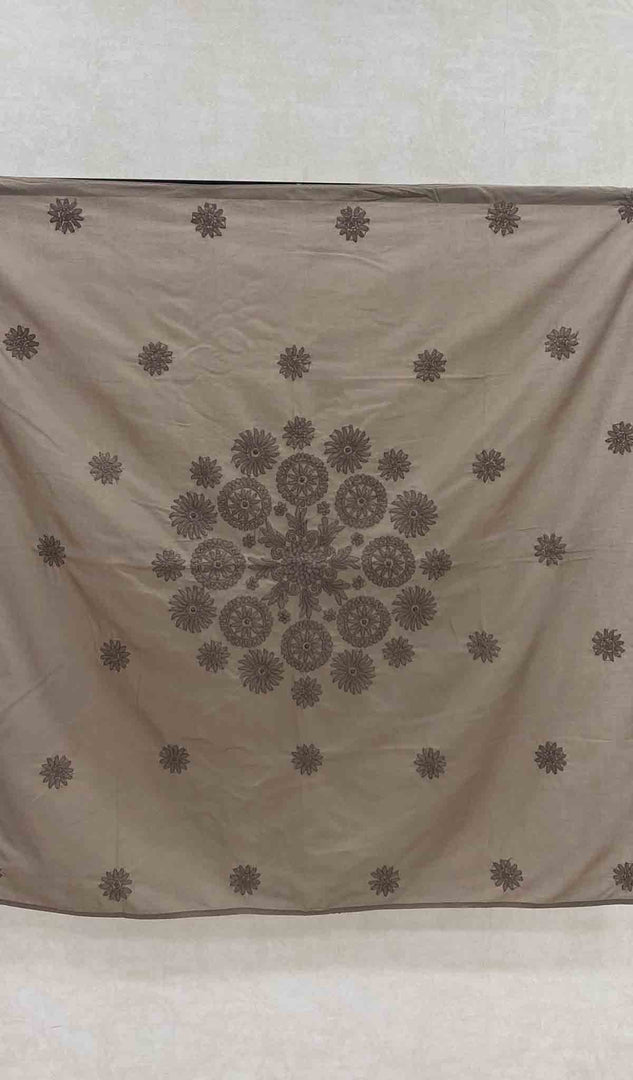 Lakhnavi Handcrafted Cotton Chikankari Table Cover - HONC041267