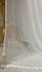 Load image into Gallery viewer, Women's Lucknowi Handcrafted Golden Mukaish Chiffon Dupatta With Both Side Crochet Border - Chiffon.G