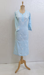 Load image into Gallery viewer, Women's Lucknowi Handcrafted Mul Cotton Chikankari Kurti - HONC097726