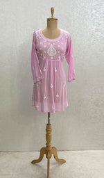 Load image into Gallery viewer, Women's Lucknowi Handcrafted Modal Cotton Chikankari Tunics - HONC098332